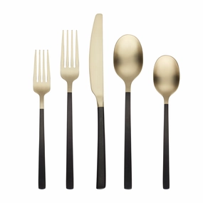 Beacon Black Champagne Satin 20 Piece Flatware Seteco-friendly bamboo fiber tableware set 