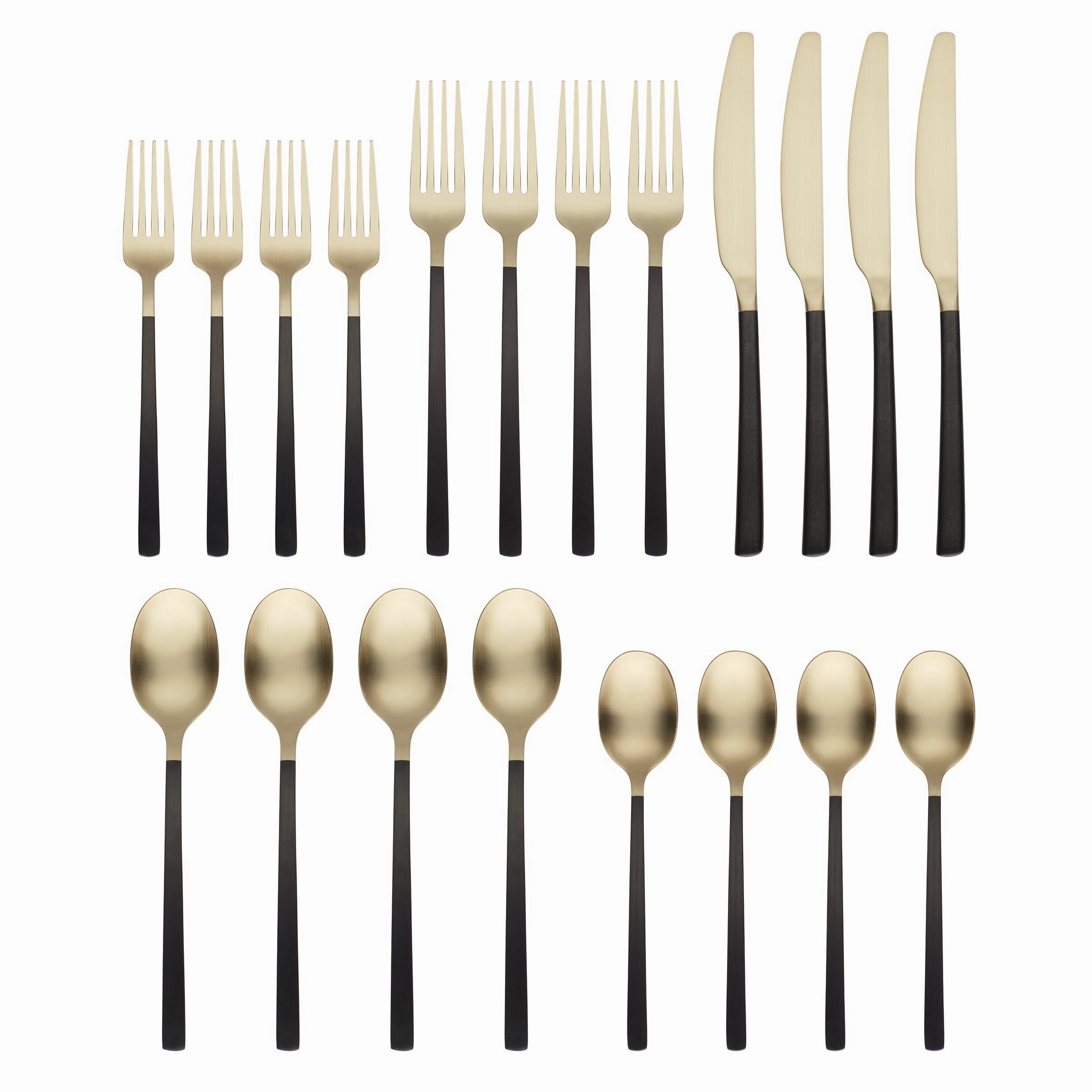 Beacon Black Champagne Satin 20 Piece Flatware Set