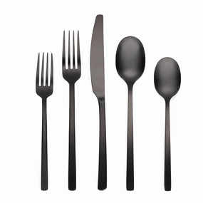 Beacon Black Satin 20 Piece Flatware Seteco-friendly bamboo fiber tableware set 