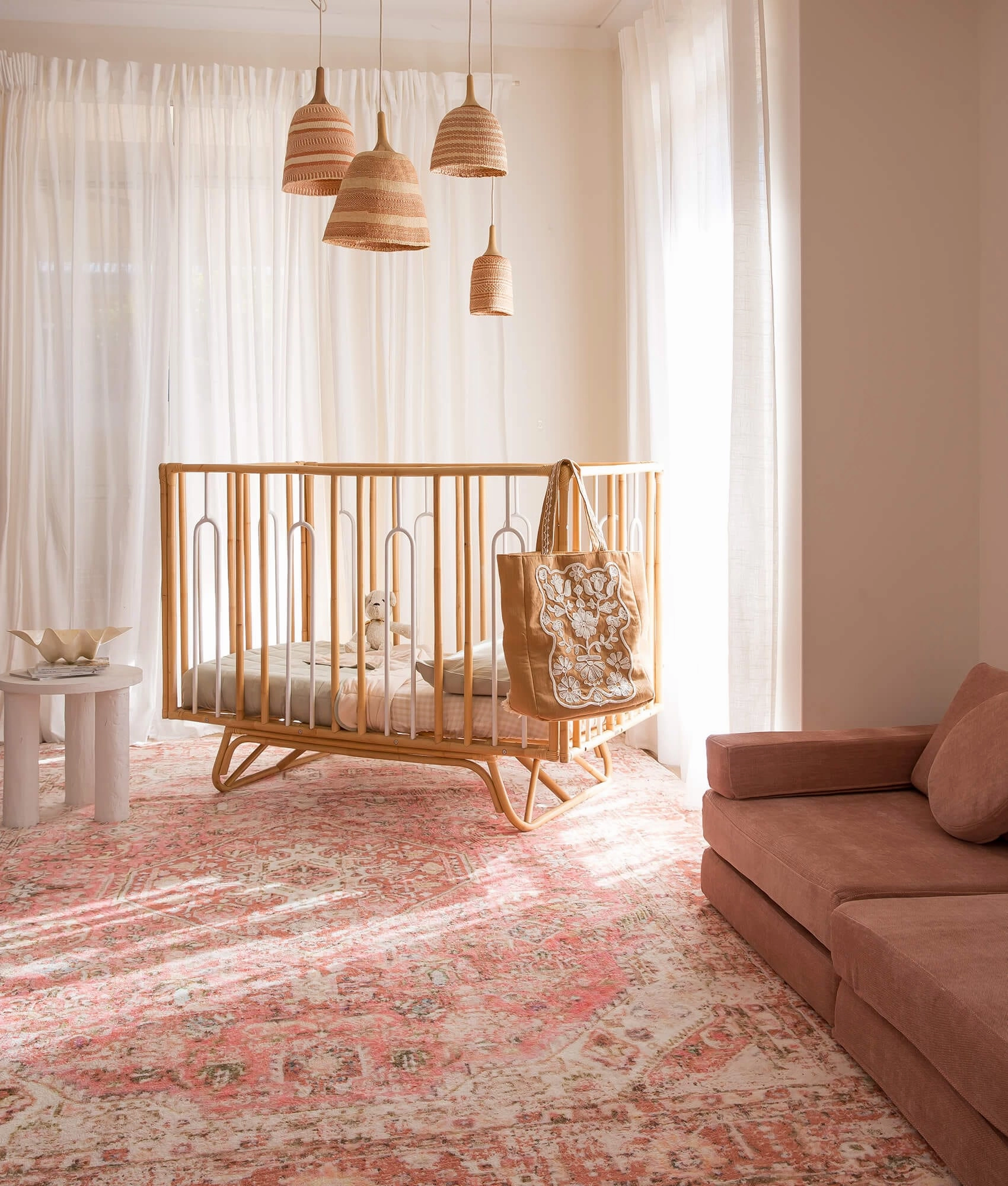 Beatrice Peach Transitional Washable Rug