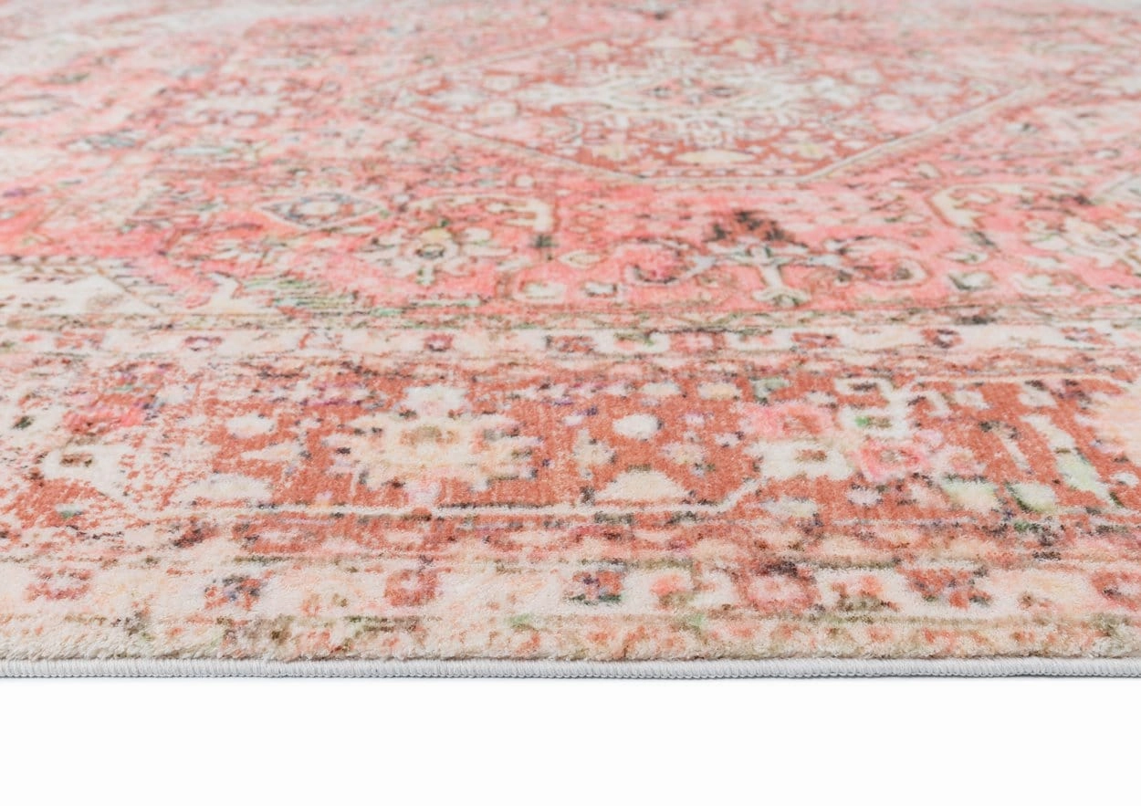 Beatrice Peach Transitional Washable Rug