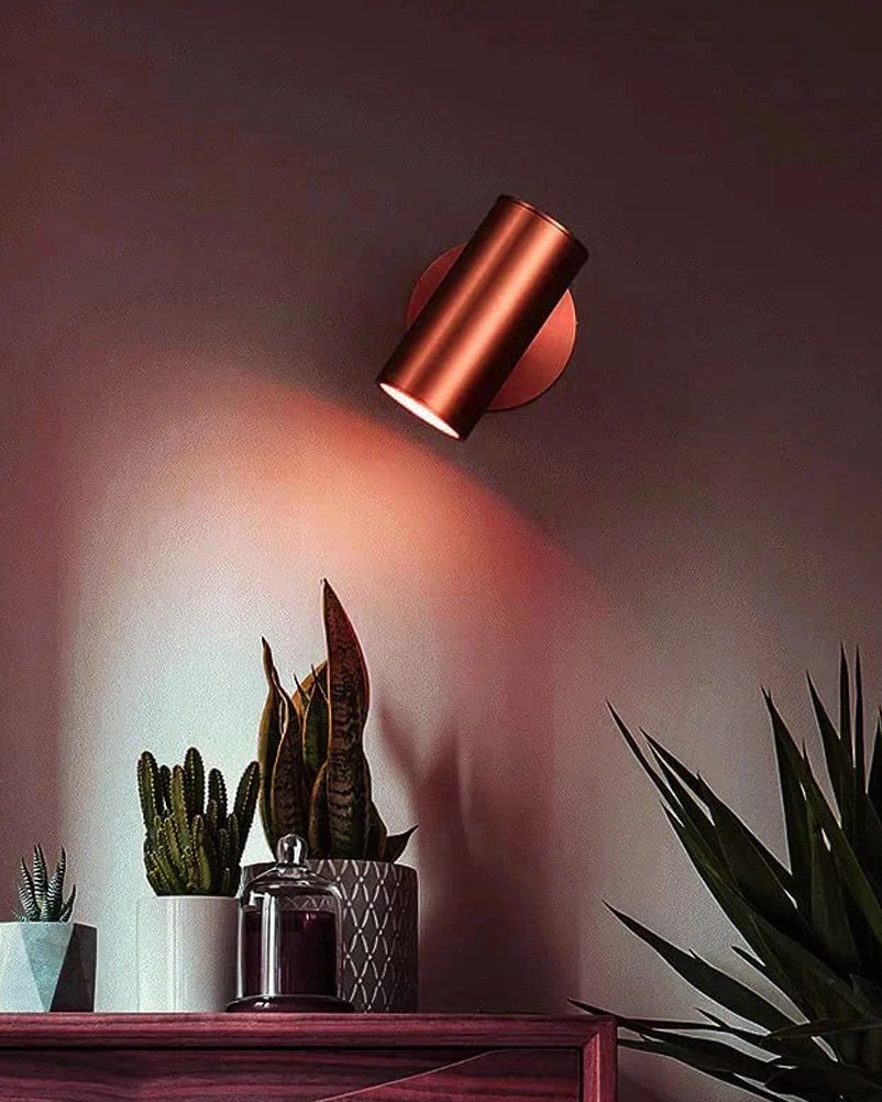 Bedside Reading Light Cylindrical Spotlight 5W-Rose Gold