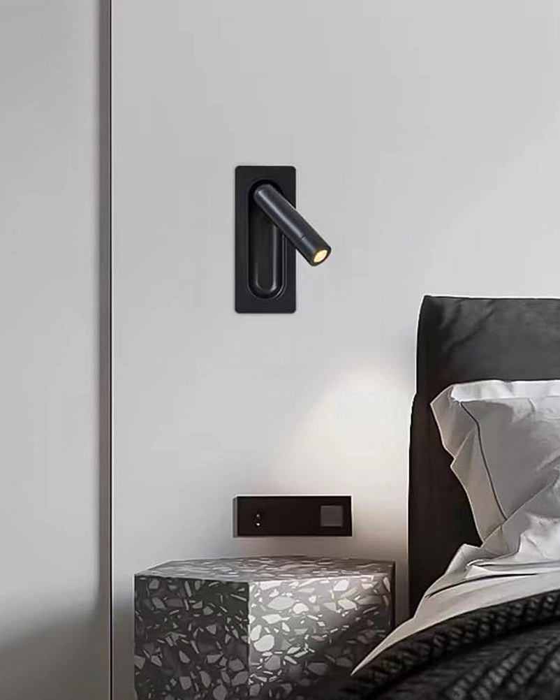 Bedside Wall Light with Spot-6W Black