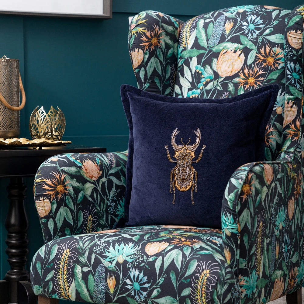 Bellatrix Embroidered Feather Cushion Bluebedding sets ,throw blankets 