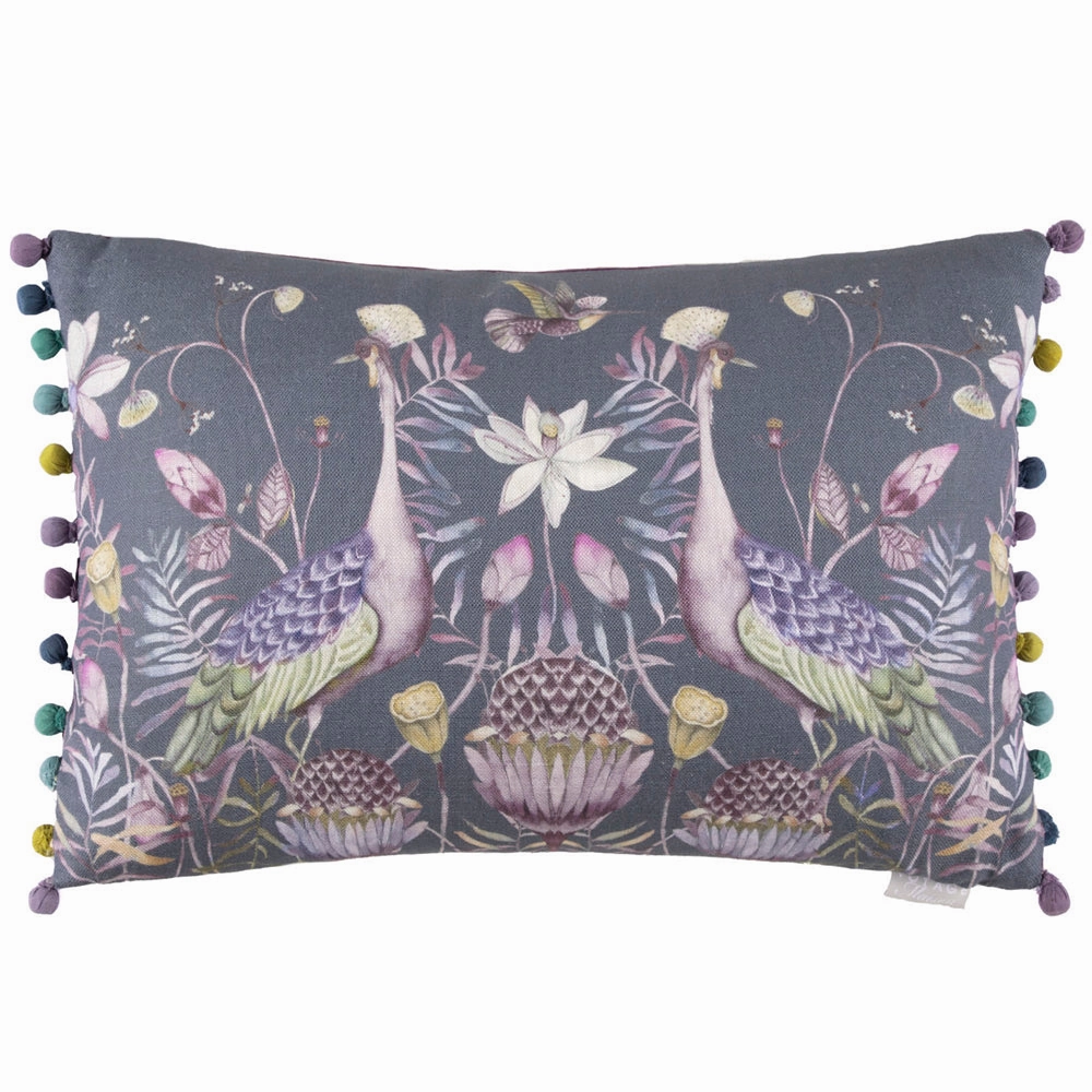 Bennu Printed Feather Cushion Amethyst