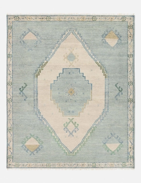 Berker Hand-Knotted Wool Rugmodern color block patchwork rug