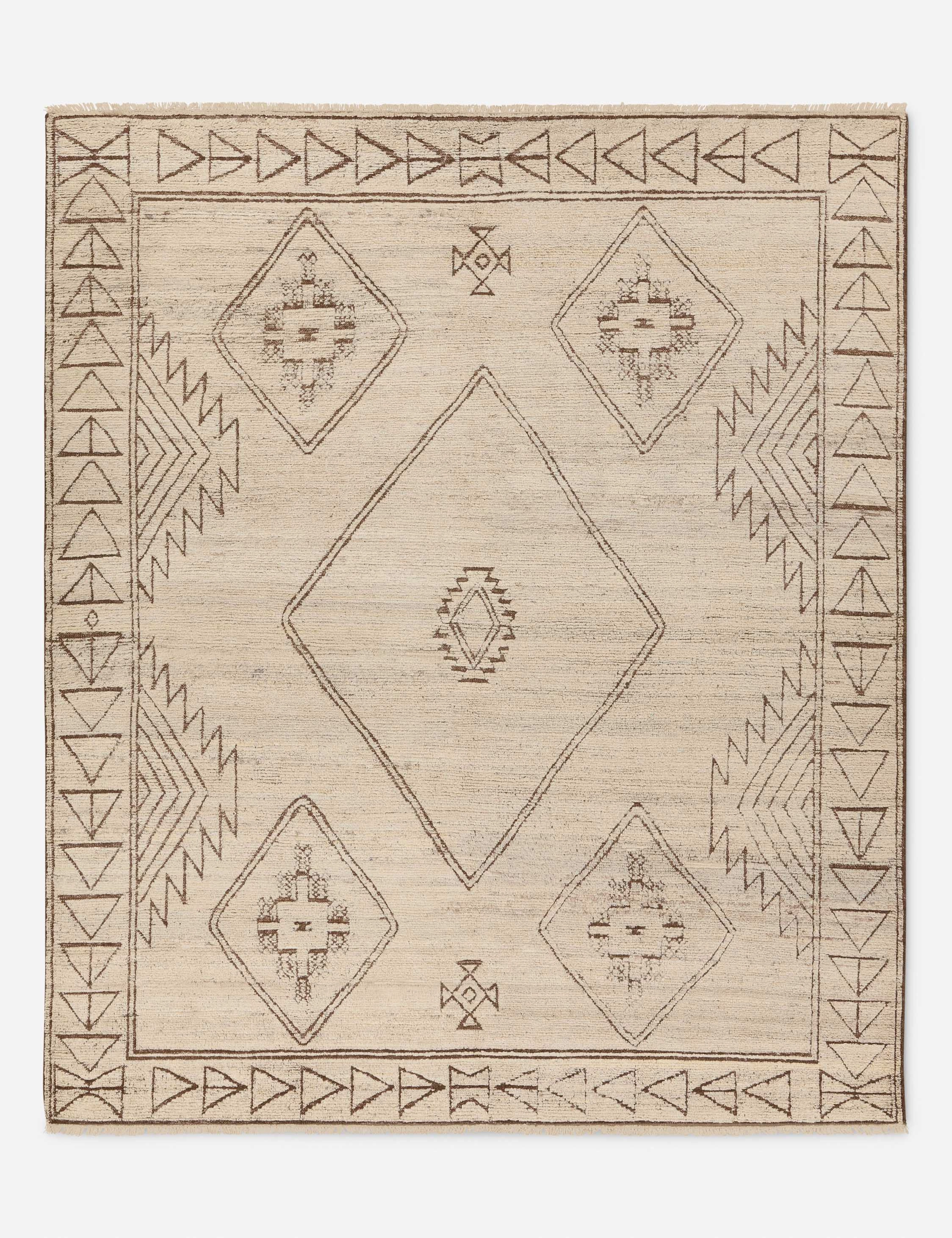 Bethia Hand-Knotted Wool Moroccan-Style Rugmodern color block patchwork rug
