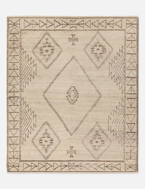 Bethia Hand-Knotted Wool Moroccan-Style Rugmodern color block patchwork rug