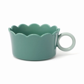 Bicolor Frill Soup Cup greenglass cups ,personalized mugs 