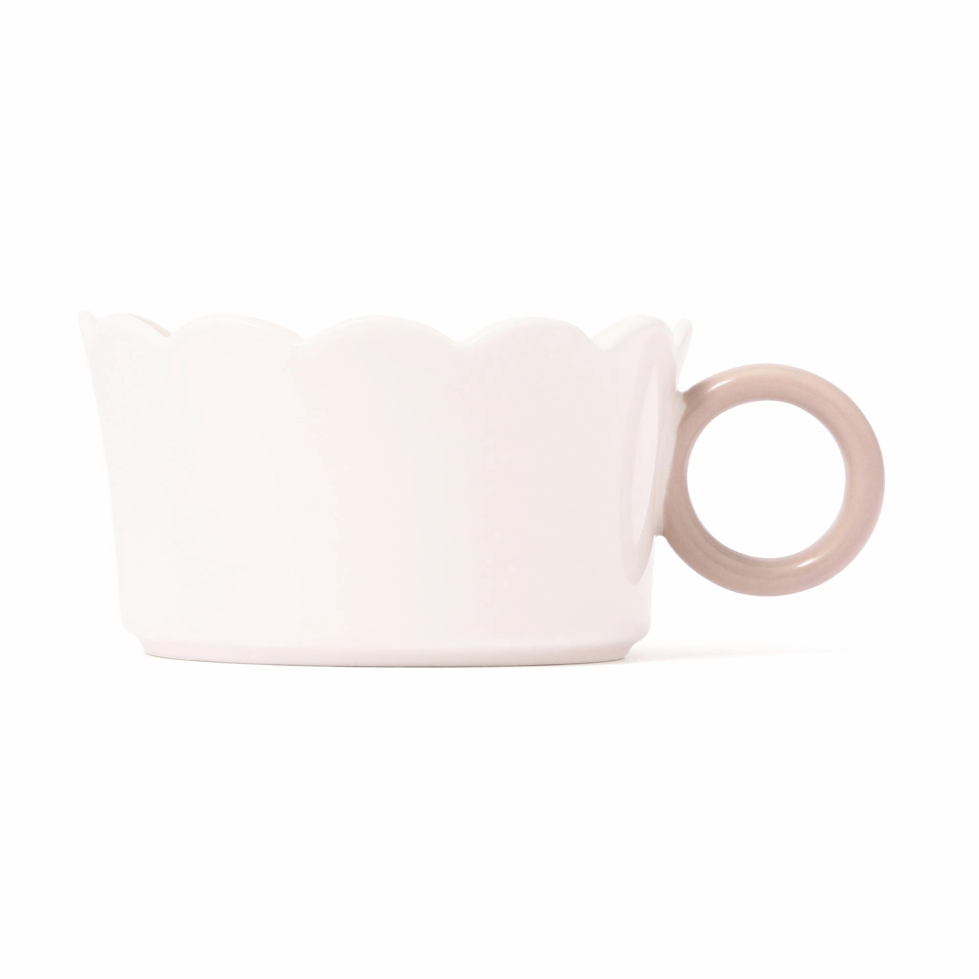 Bicolor Frill Soup Cup ivory