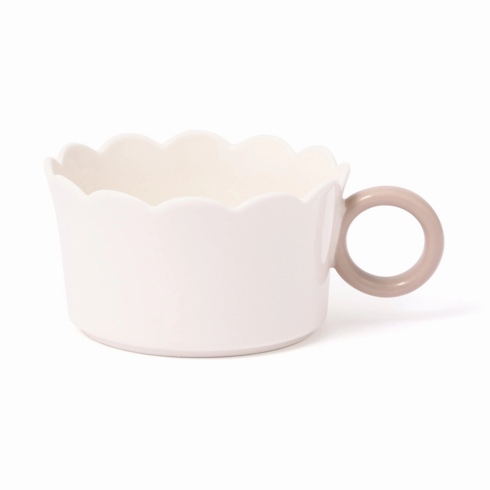 Bicolor Frill Soup Cup ivoryglass cups ,personalized mugs 