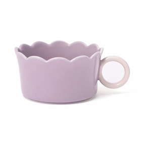 Bicolor Frill Soup Cup Purpleglass cups ,personalized mugs 