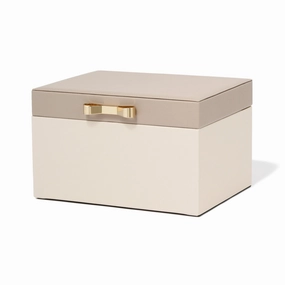Bicolor Jewelry Box Large Beigedecorative storage box ,stackable storage box 
