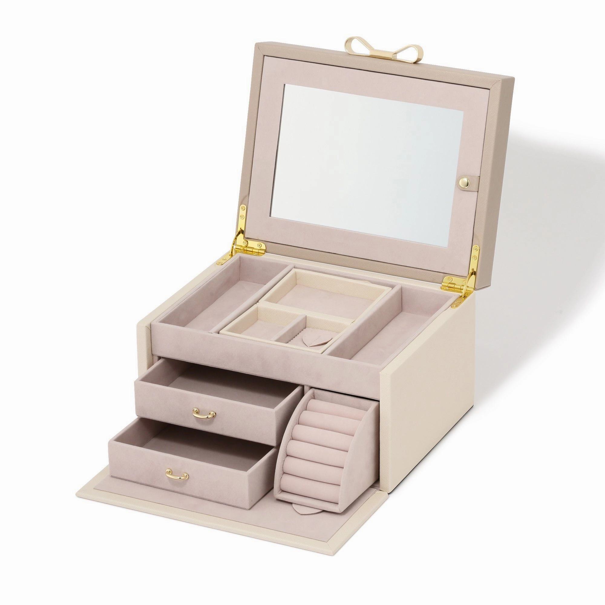 Bicolor Jewelry Box Large Beige