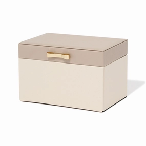 Bicolor Jewelry Box Small Beigedecorative storage box ,stackable storage box 
