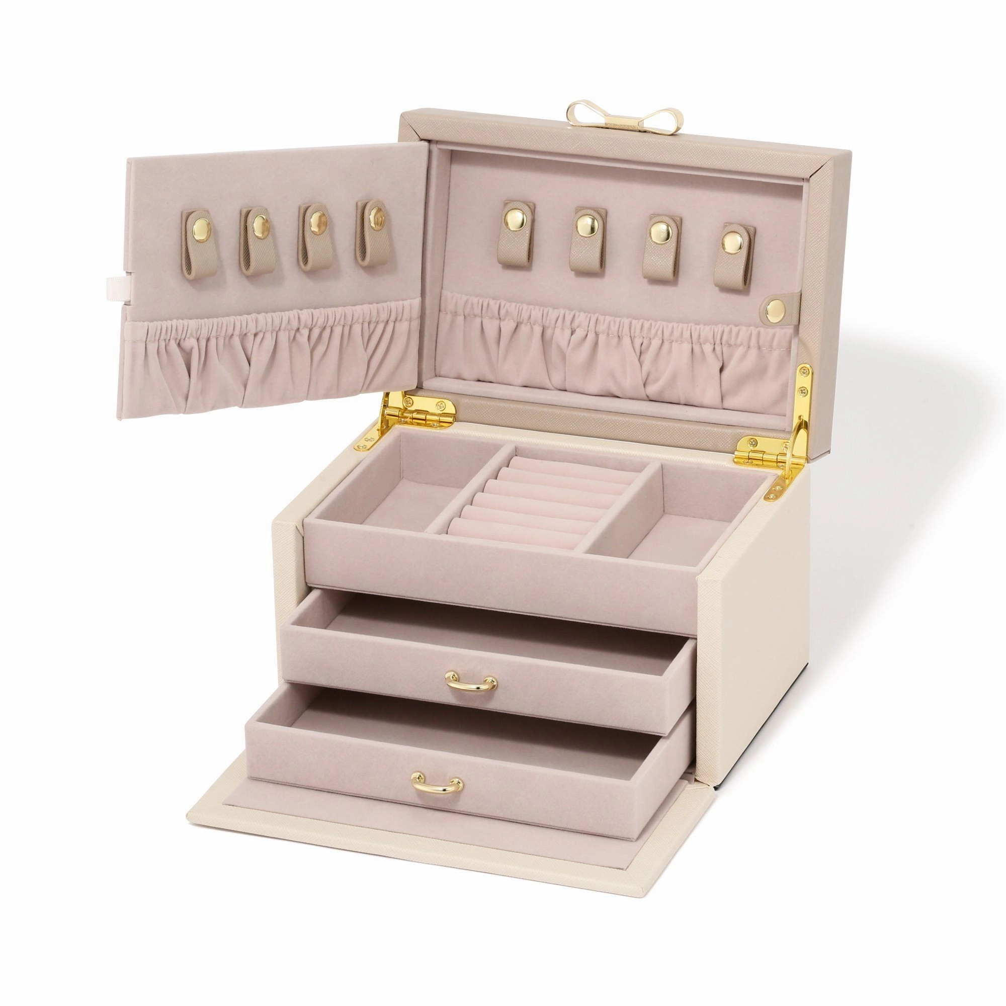 Bicolor Jewelry Box Small Beige