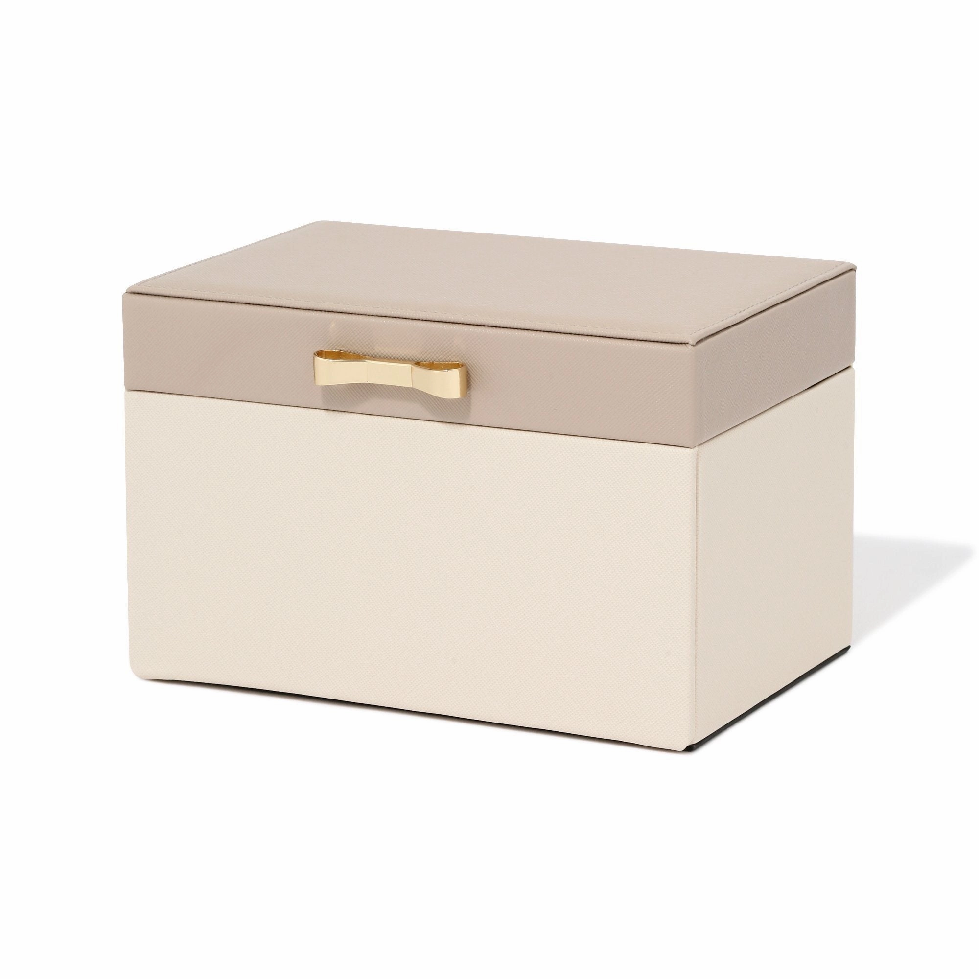 Bicolor Jewelry Box Small Beigedecorative storage box ,stackable storage box 