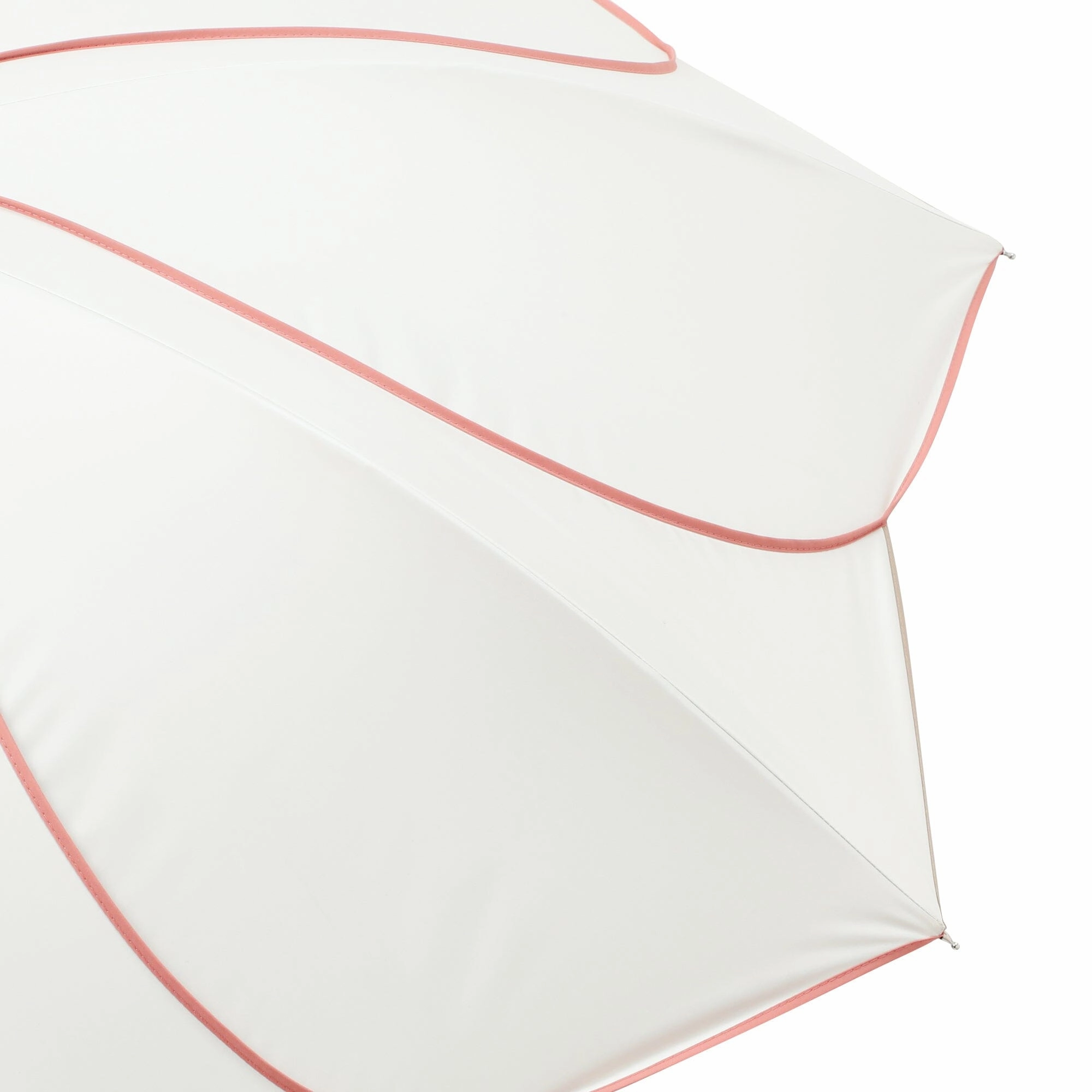 Bicolor Piping Long Umbrella 58Cm White (For Both Sunny And Rainy Days)