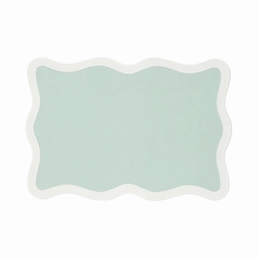Bicolor Wave Lunch Mat Green X Whitewaterproof oil-proof tablecloth