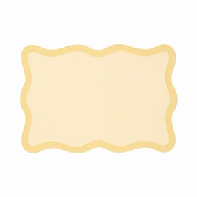 Bicolor Wave Lunch Mat Yellow X Yellowwaterproof oil-proof tablecloth