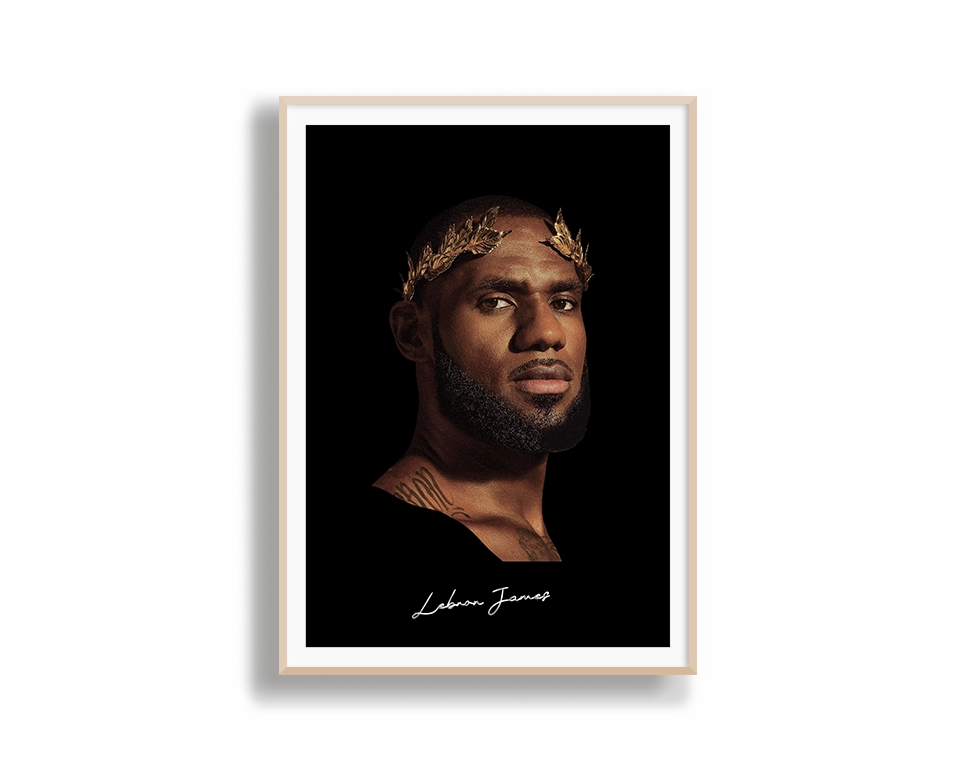 Big Head Lebron Black Portrait