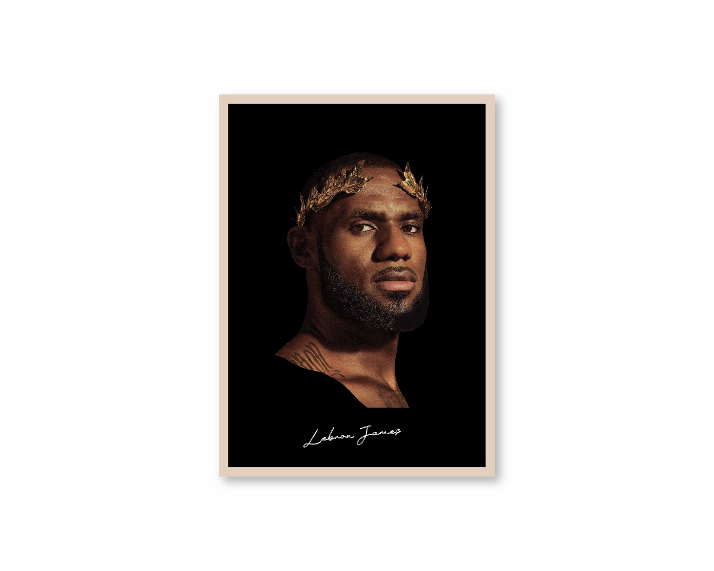 Big Head Lebron Black Portrait