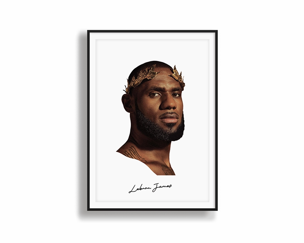 Big Head Lebron White Portrait