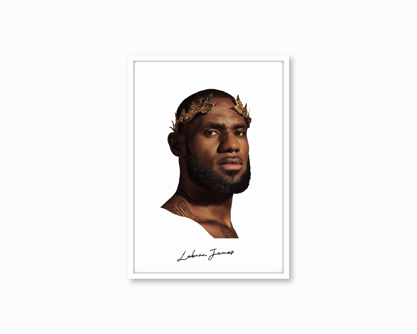 Big Head Lebron White Portrait