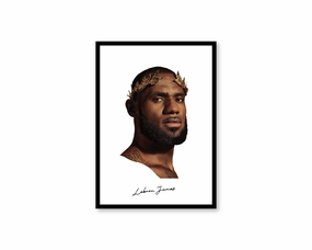 Big Head Lebron White Portraitnordic style wall decor