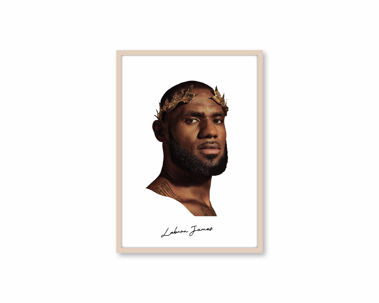 Big Head Lebron White Portrait