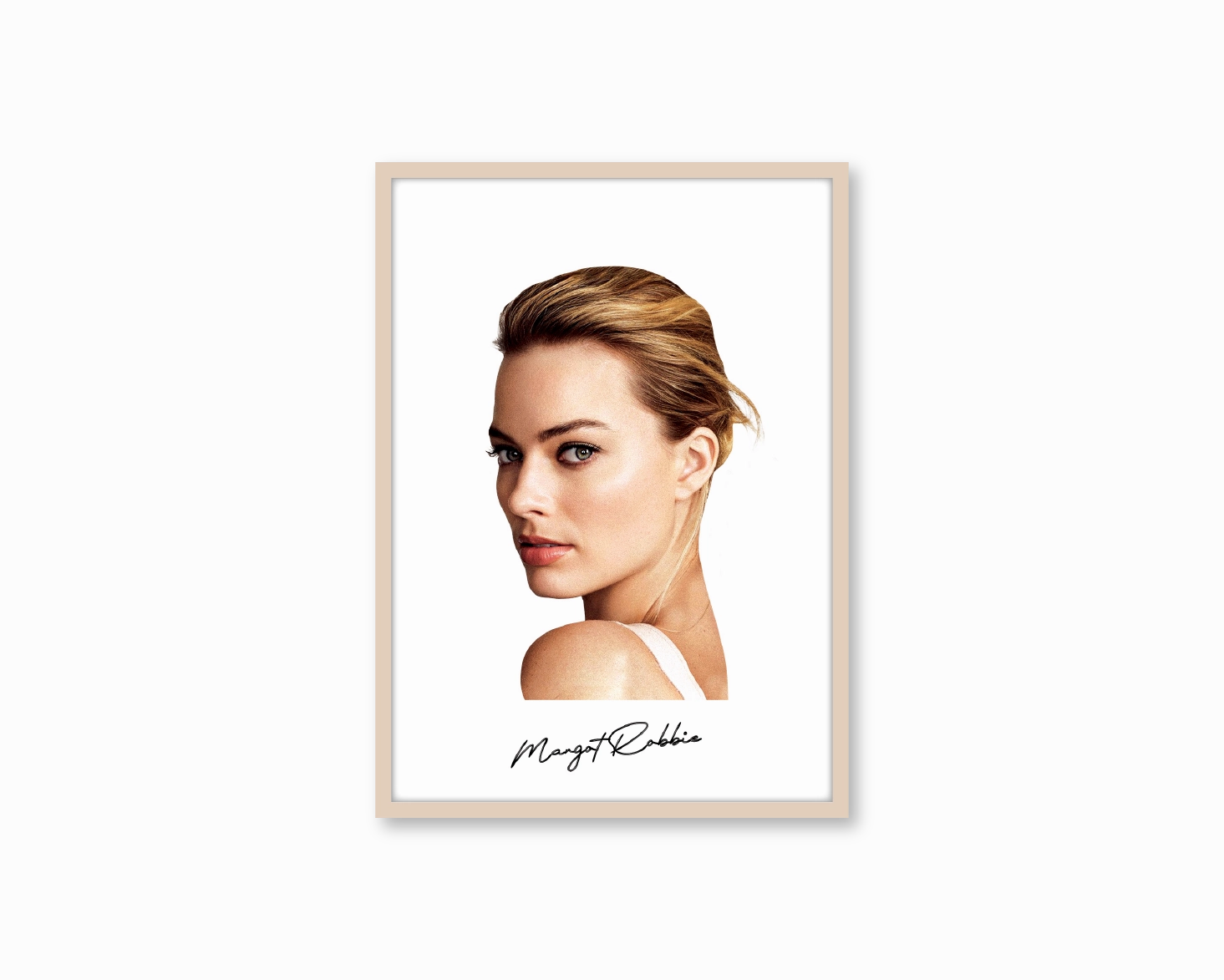 Big Head Margot Robbie White Portrait