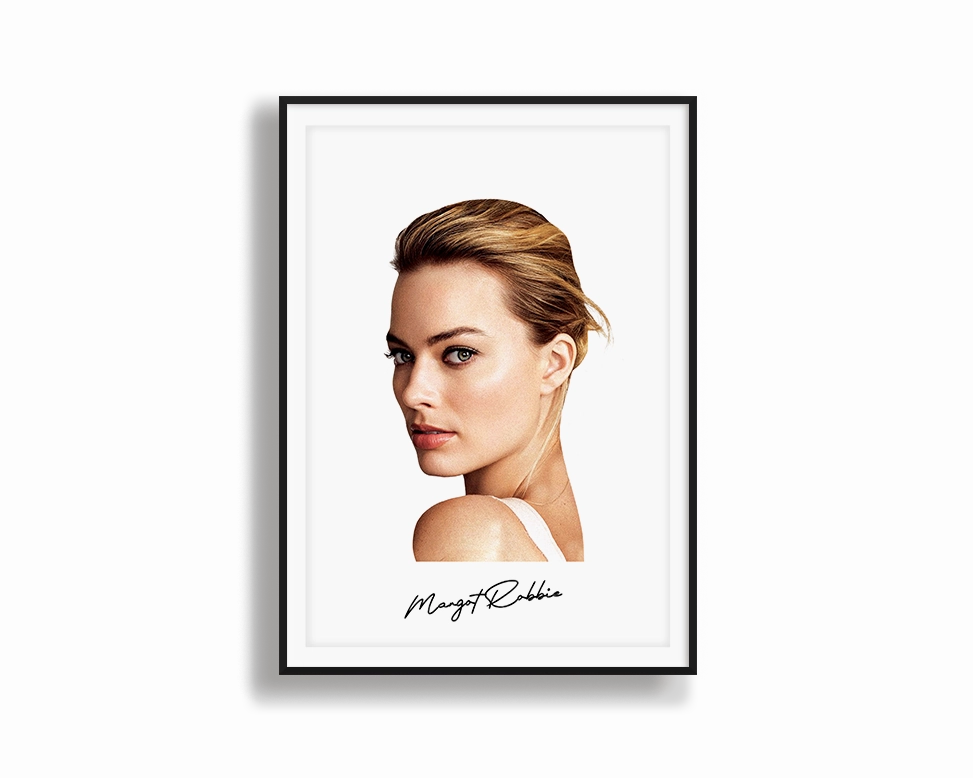 Big Head Margot Robbie White Portrait