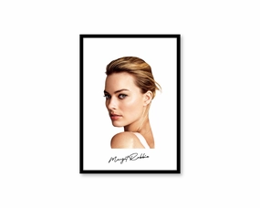 Big Head Margot Robbie White Portraitnordic style wall decor