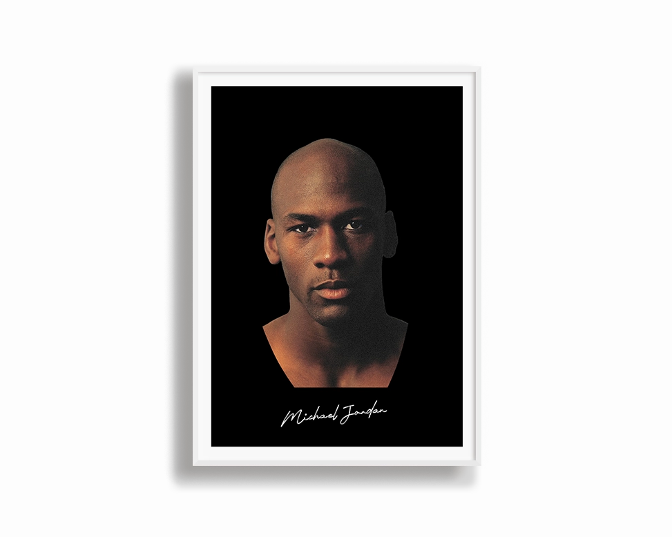 Big Head Michael Jordan Black Portrait