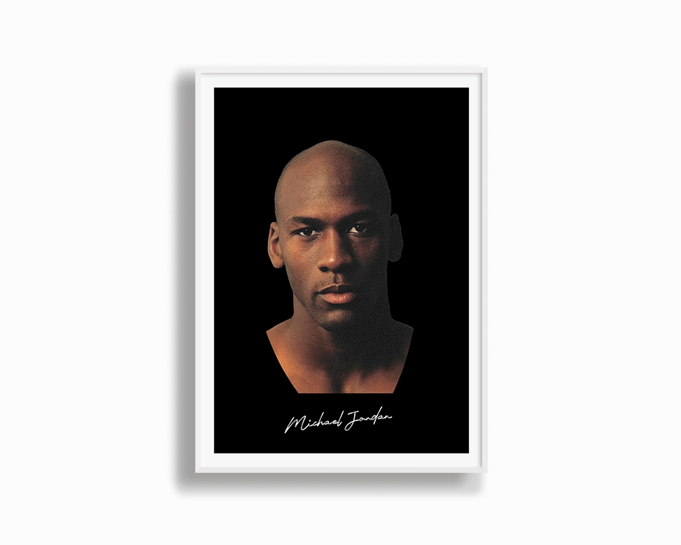 Big Head Michael Jordan Black Portrait