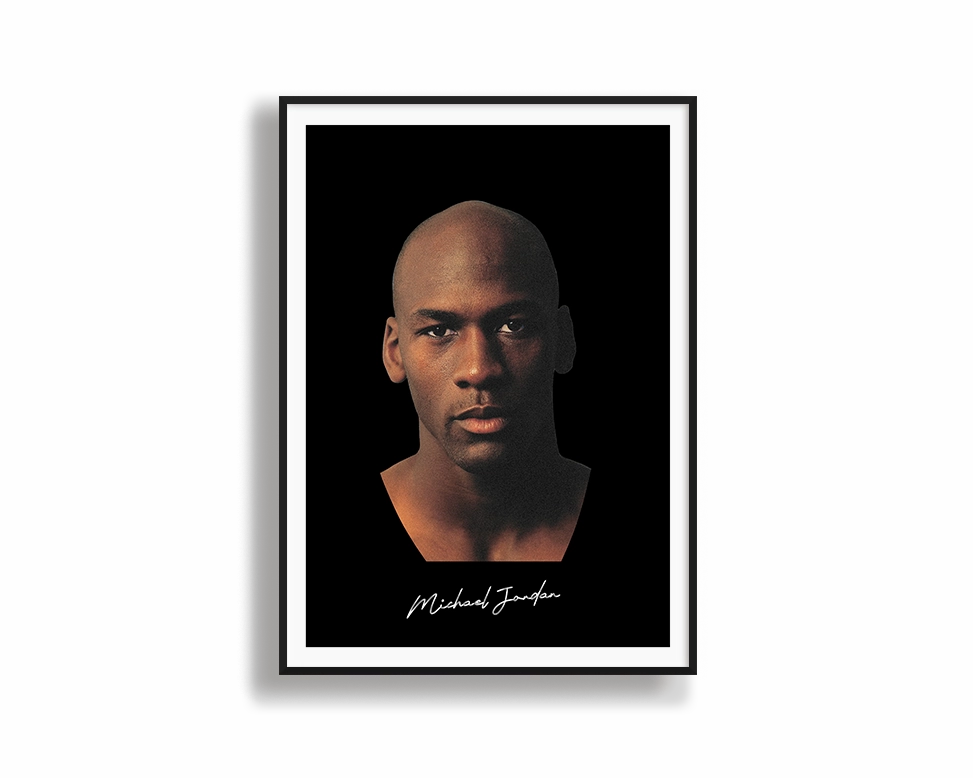 Big Head Michael Jordan Black Portrait