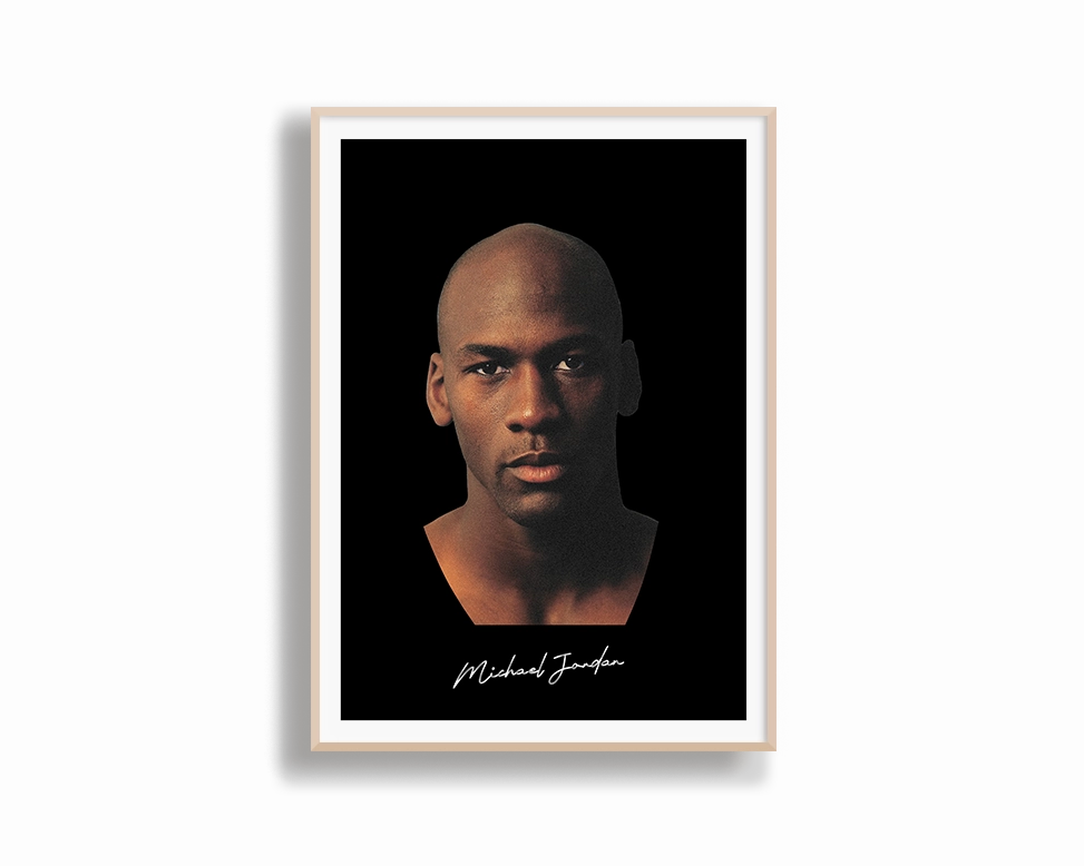 Big Head Michael Jordan Black Portrait