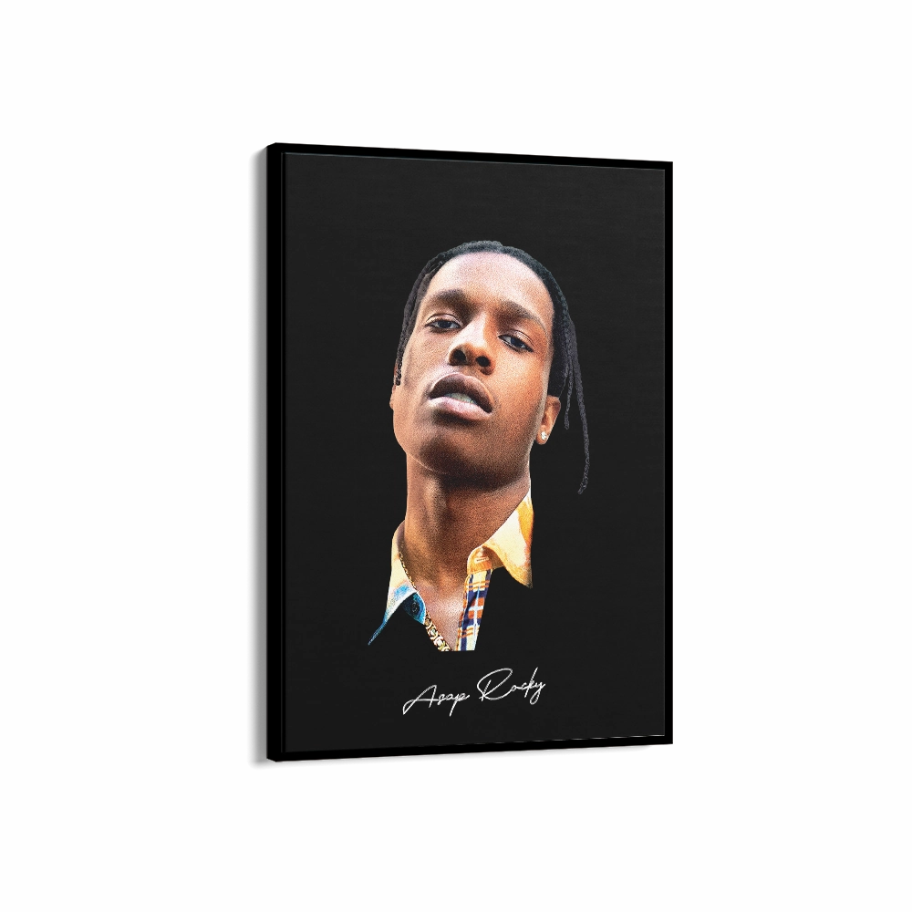 Big Head Retro ASAP Rocky Black Portrait