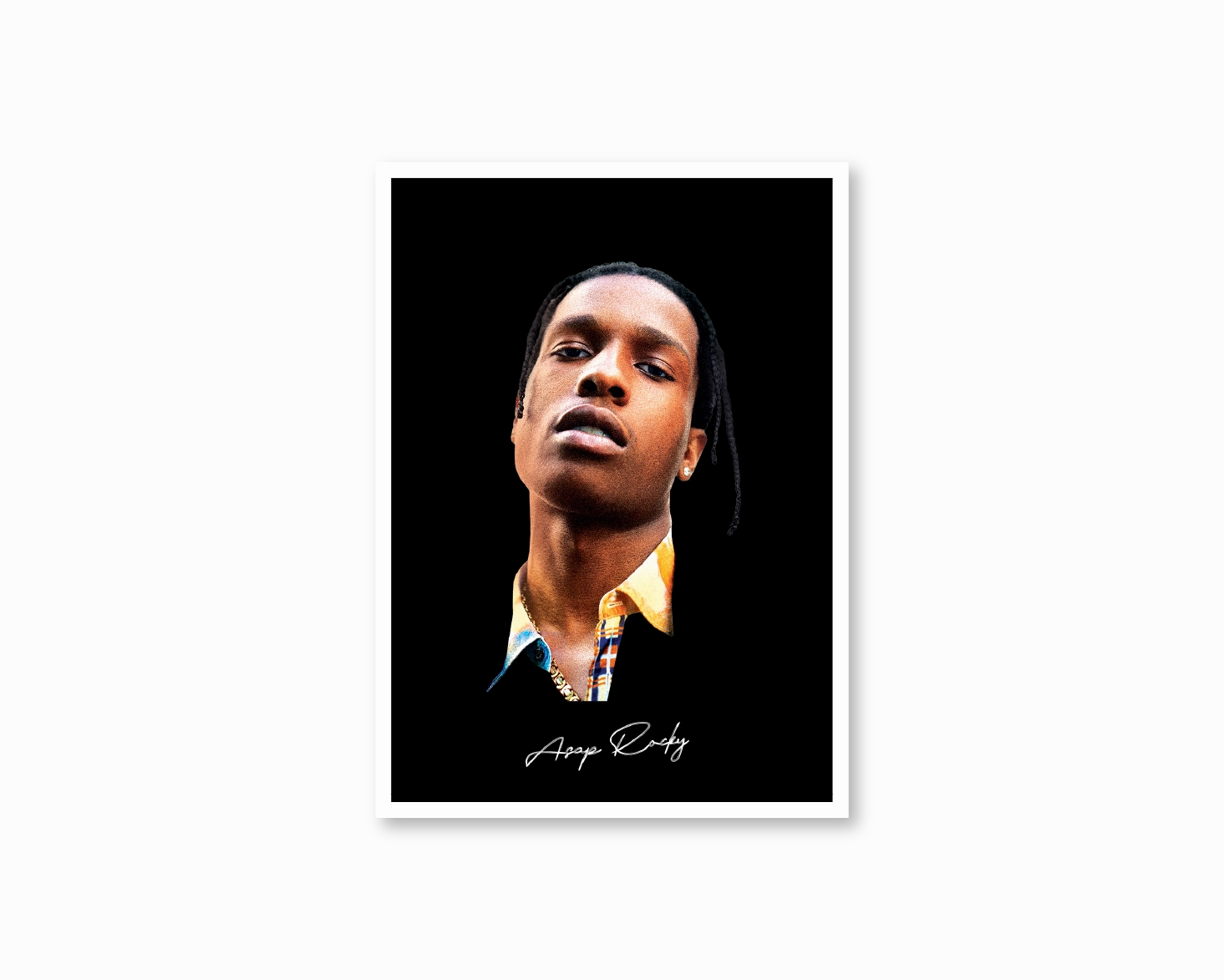 Big Head Retro ASAP Rocky Black Portrait