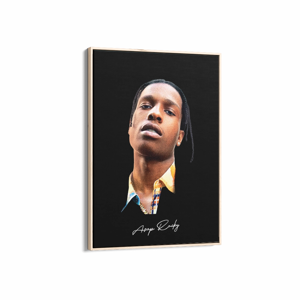 Big Head Retro ASAP Rocky Black Portrait