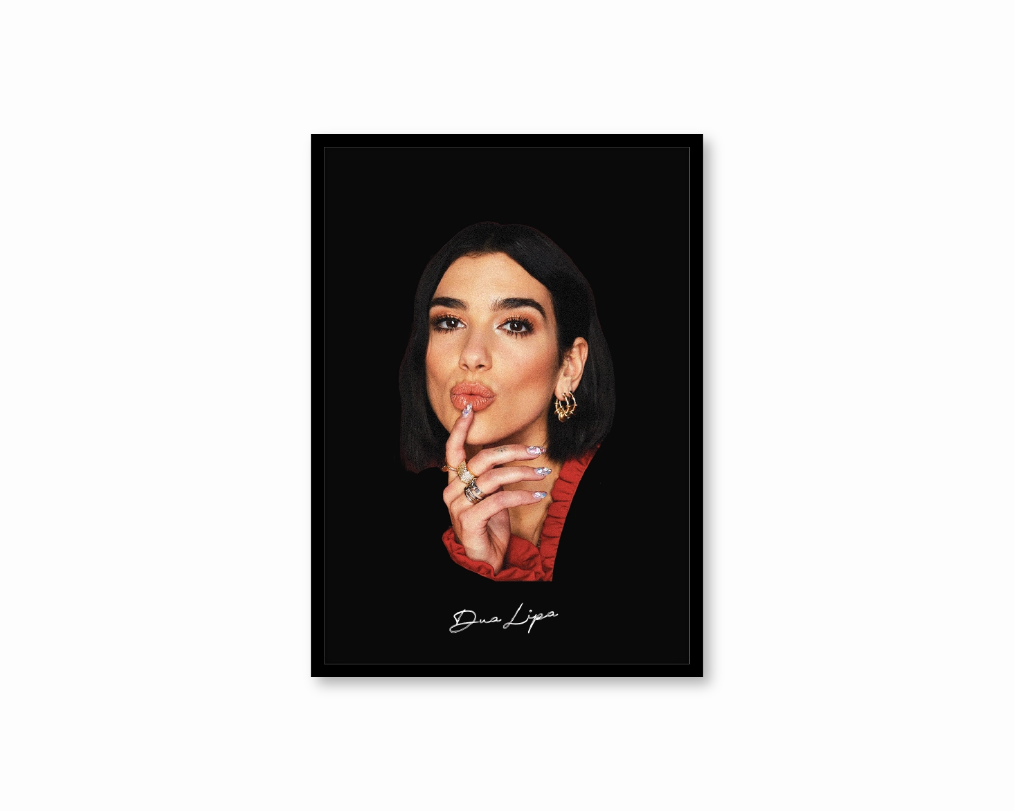 Big Head Retro Dua Lipa Black Portraitmodern abstract painting decor