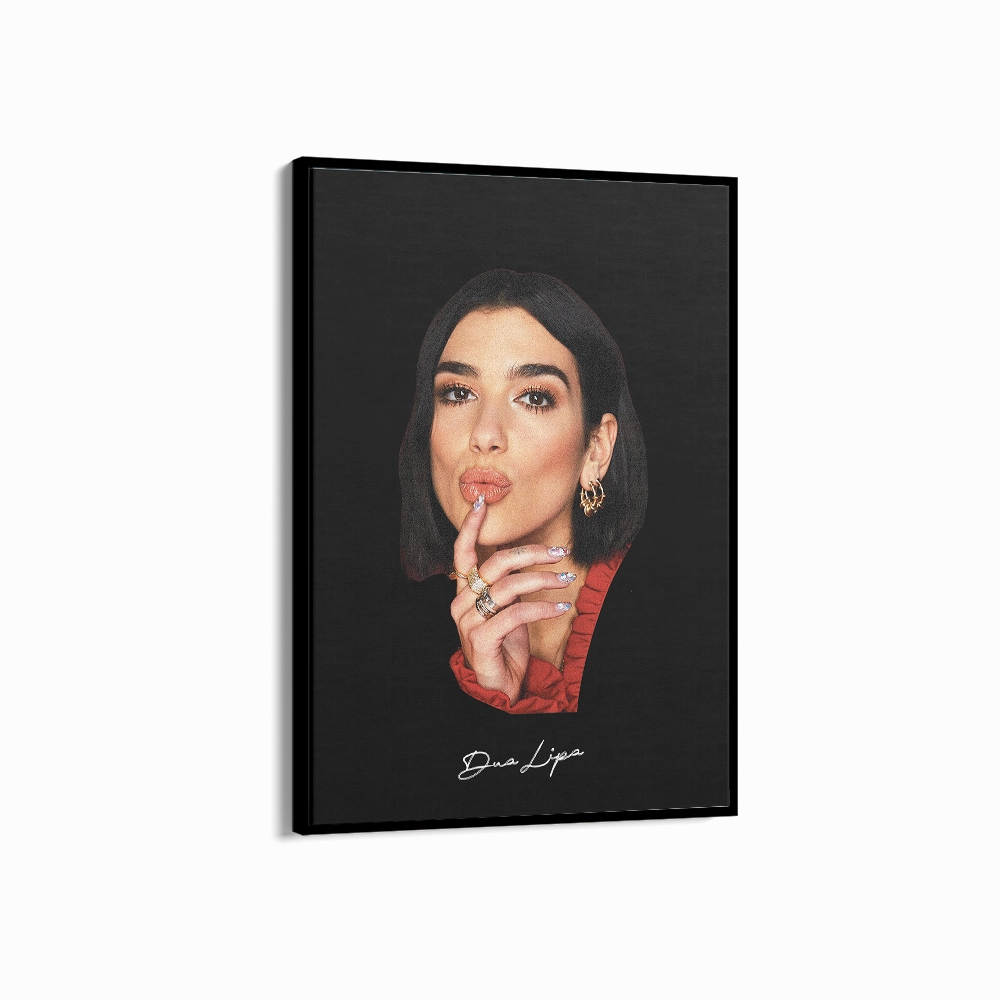 Big Head Retro Dua Lipa Black Portrait