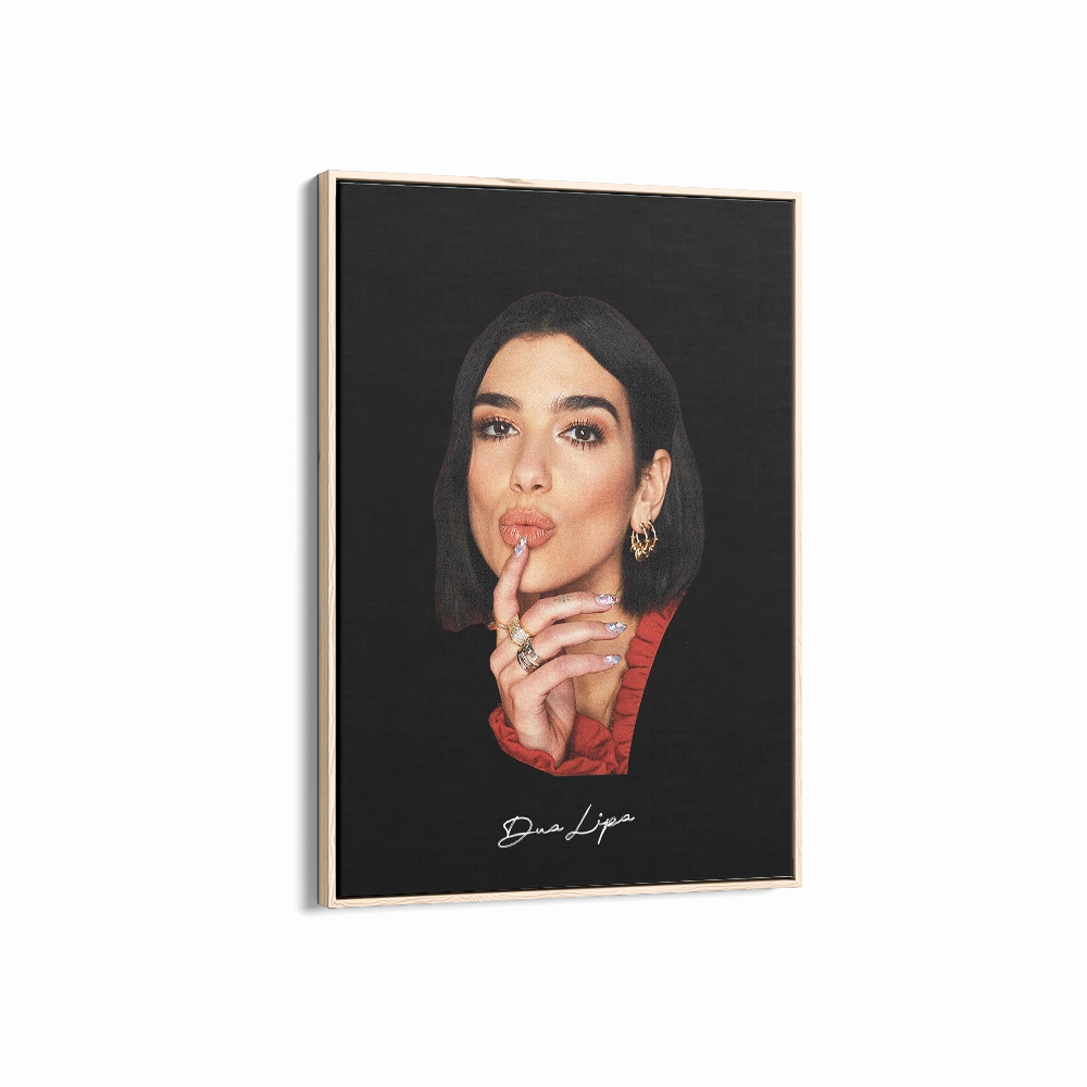 Big Head Retro Dua Lipa Black Portrait