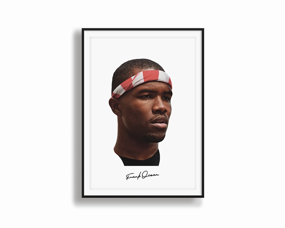 Big Head Retro Frank Ocean White Portraitmodern abstract painting decor