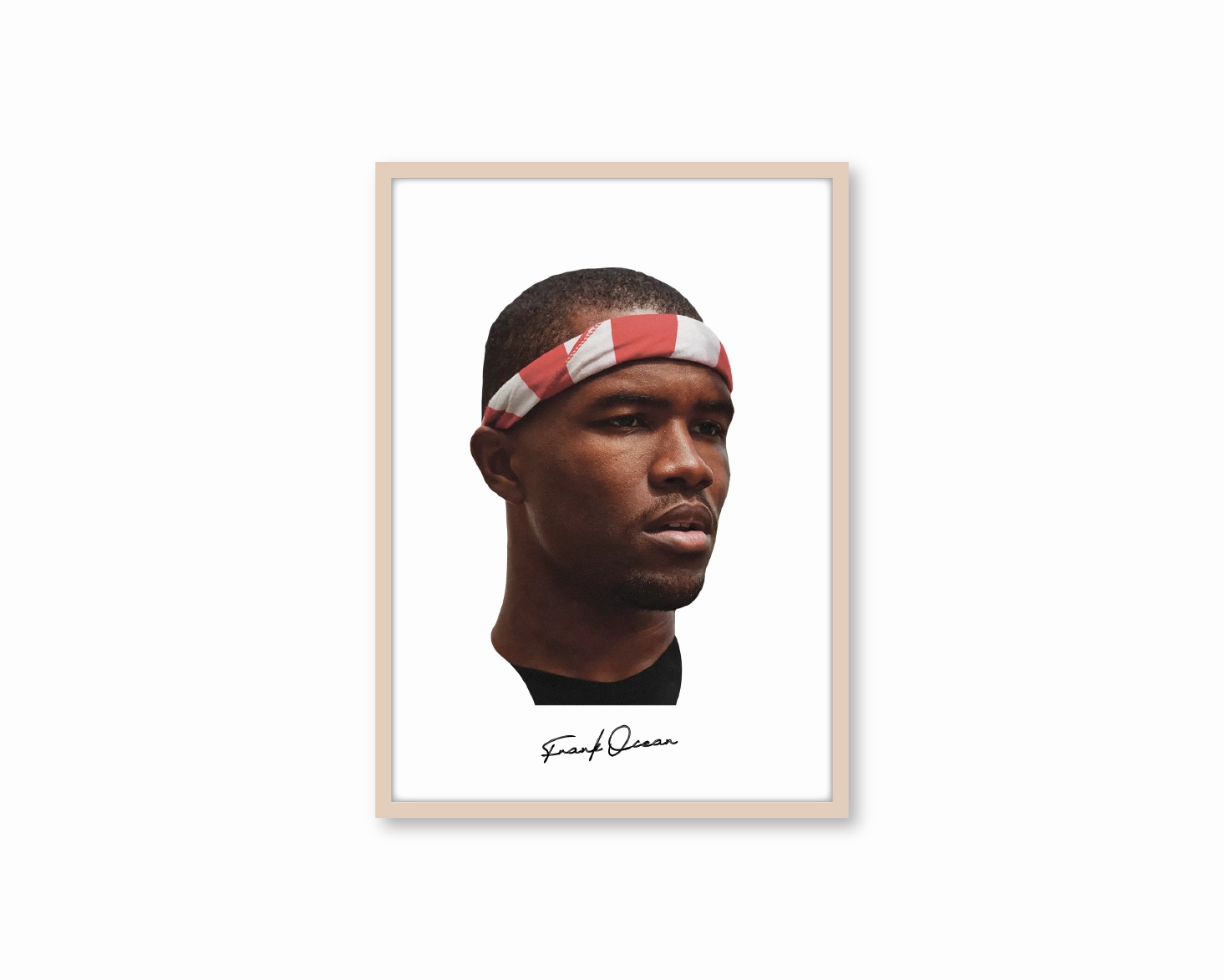 Big Head Retro Frank Ocean White Portrait