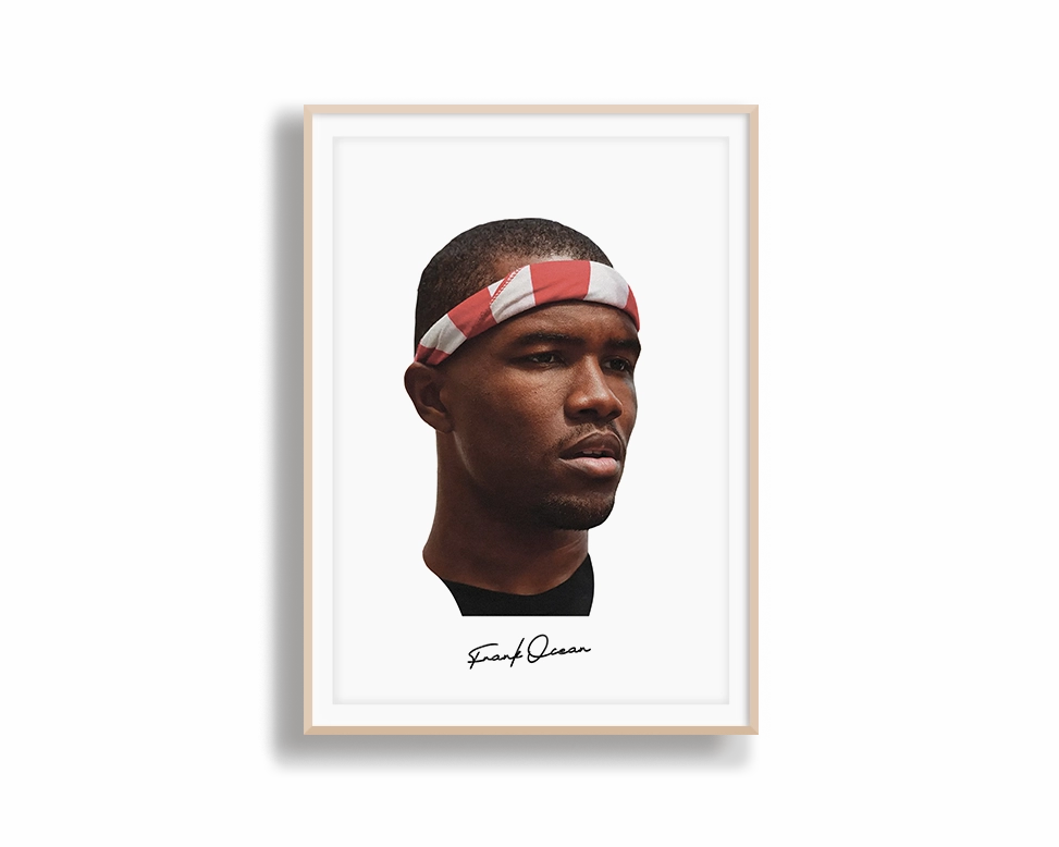 Big Head Retro Frank Ocean White Portrait
