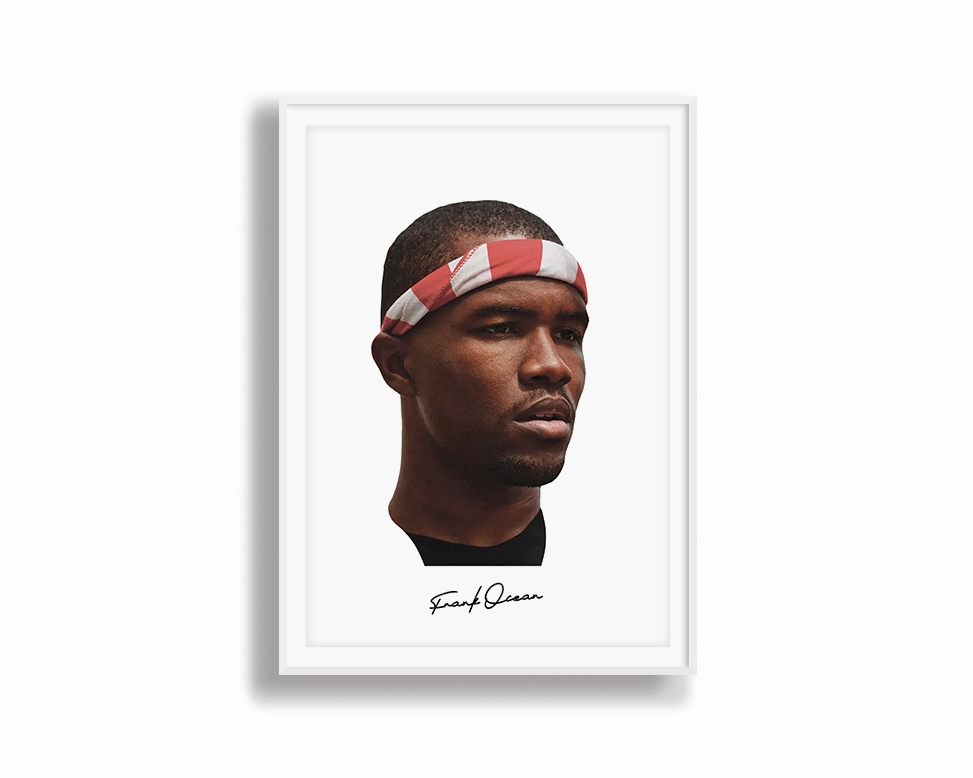Big Head Retro Frank Ocean White Portrait