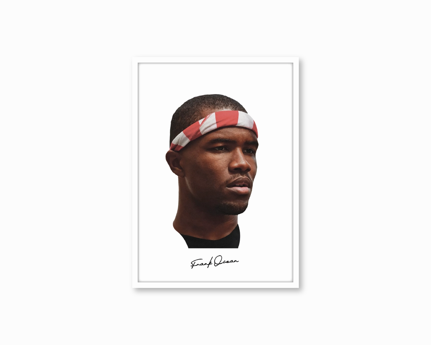 Big Head Retro Frank Ocean White Portrait