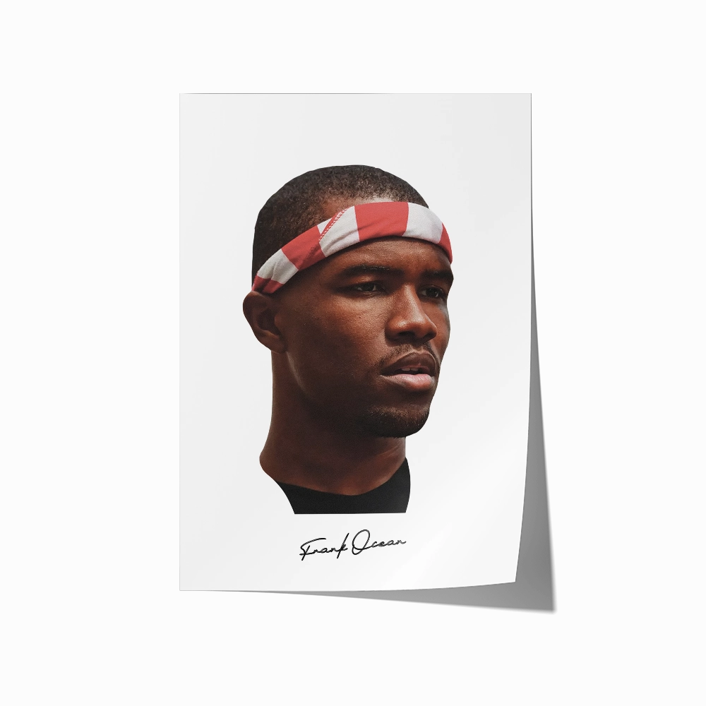 Big Head Retro Frank Ocean White Portrait