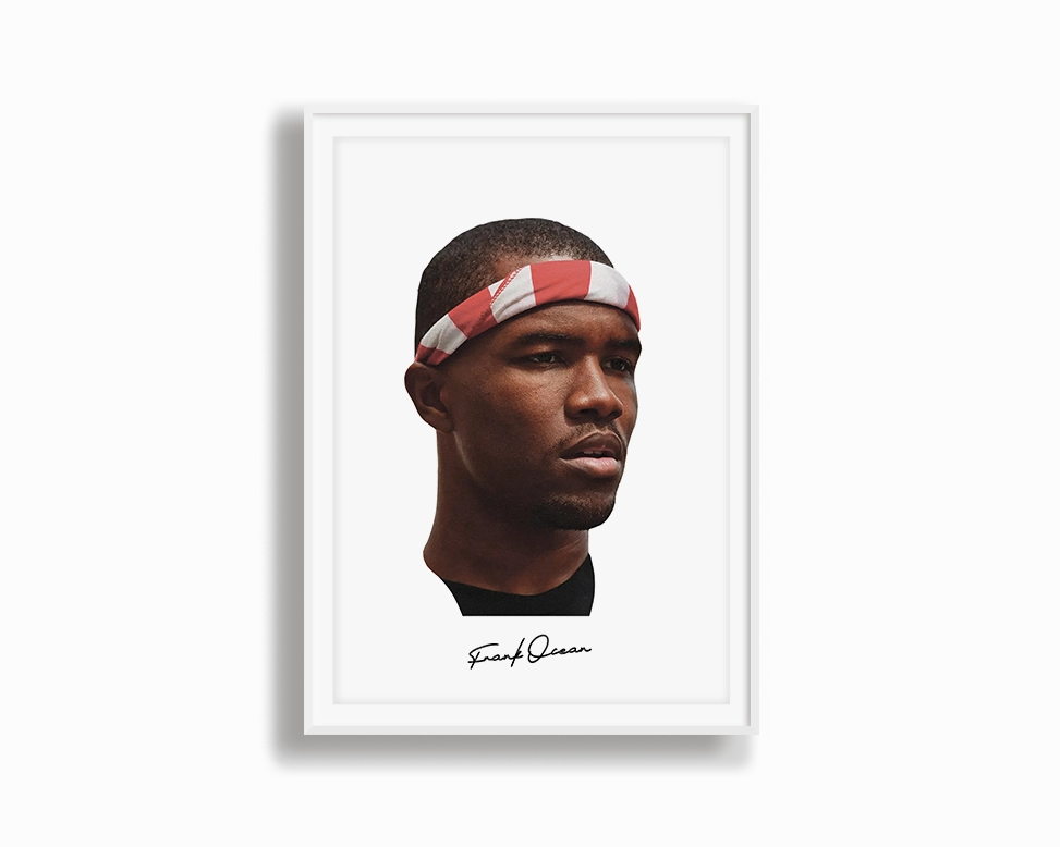 Big Head Retro Frank Ocean White Portrait